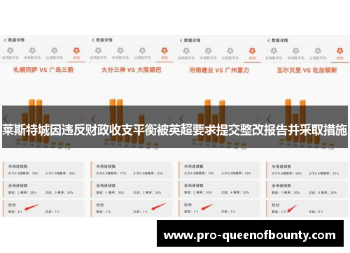 莱斯特城因违反财政收支平衡被英超要求提交整改报告并采取措施